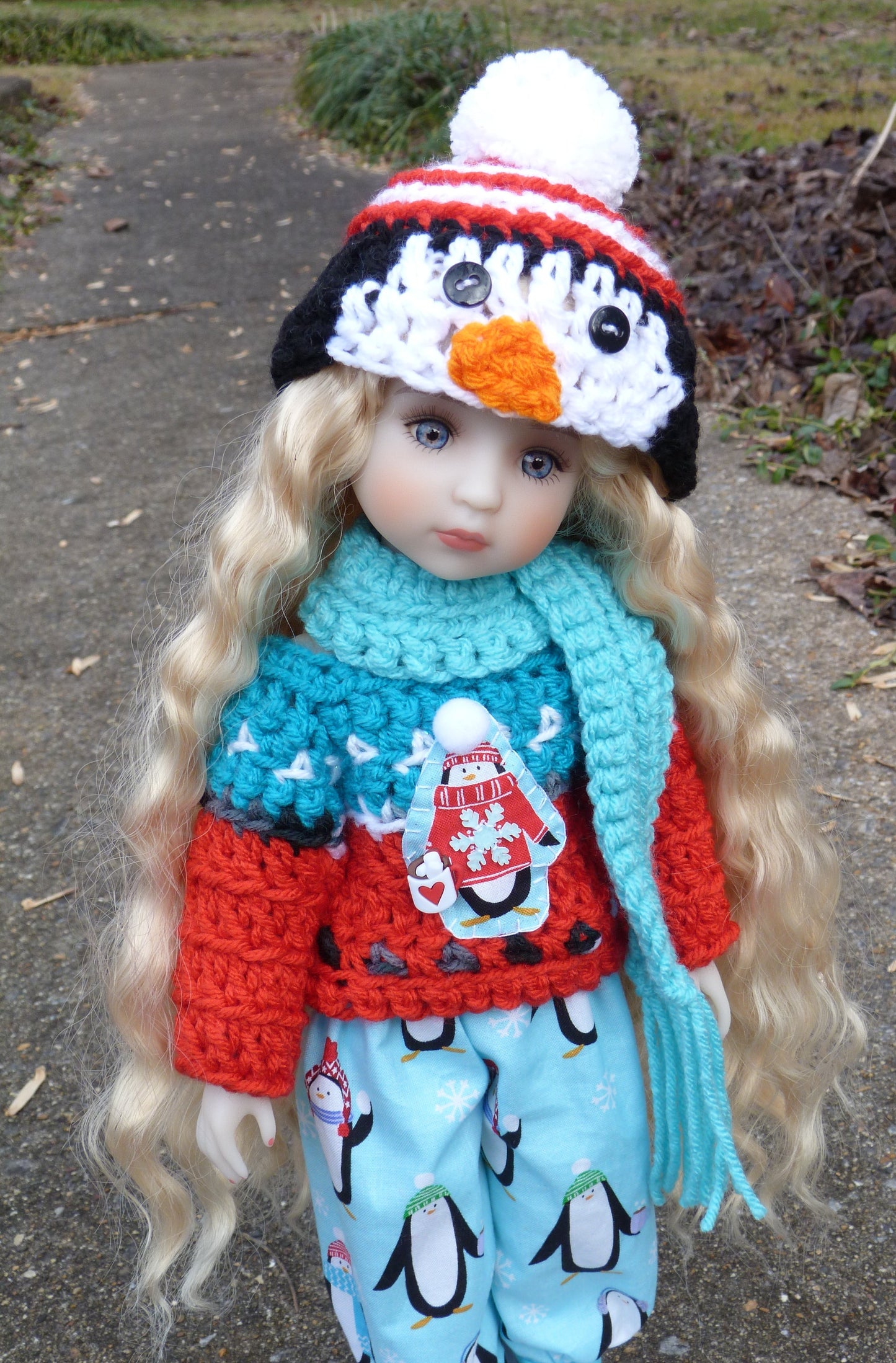 Penguin Hot Cocoa Party Outfit for Ruby Red Doll