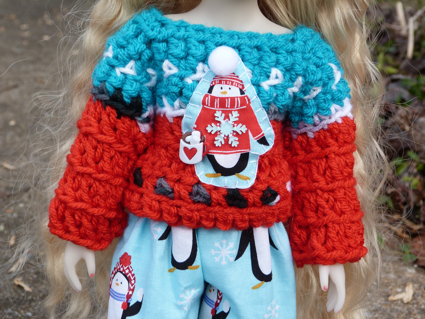 Penguin Hot Cocoa Party Outfit for Ruby Red Doll