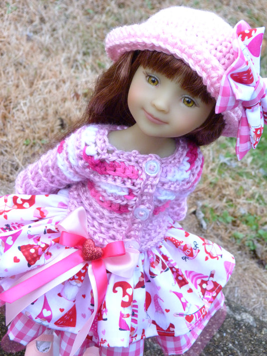 Love Gnomes Valentine Outfit Handmade to fit 14.5 Inch Ruby Red Fashion Doll