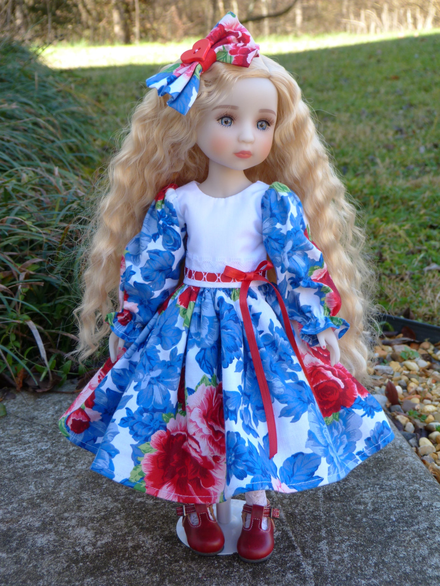 Roses are Red, Violets are Blue Outfit Handmade to fit 14.5 Inch Ruby Red Fashion Doll