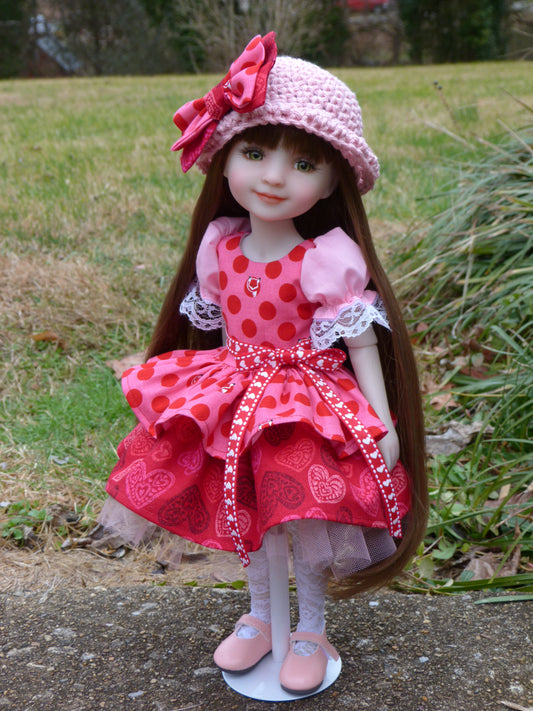 Foxy Love Valentine Outfit Handmade to fit 14.5 Inch Ruby Red Fashion Doll