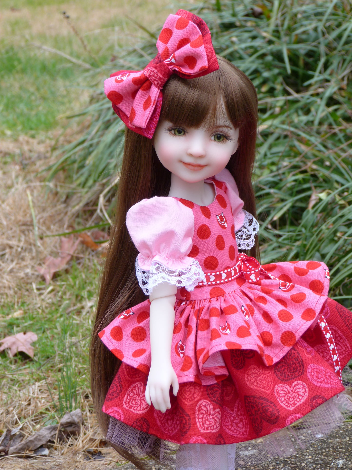 Foxy Love Valentine Outfit Handmade to fit 14.5 Inch Ruby Red Fashion Doll