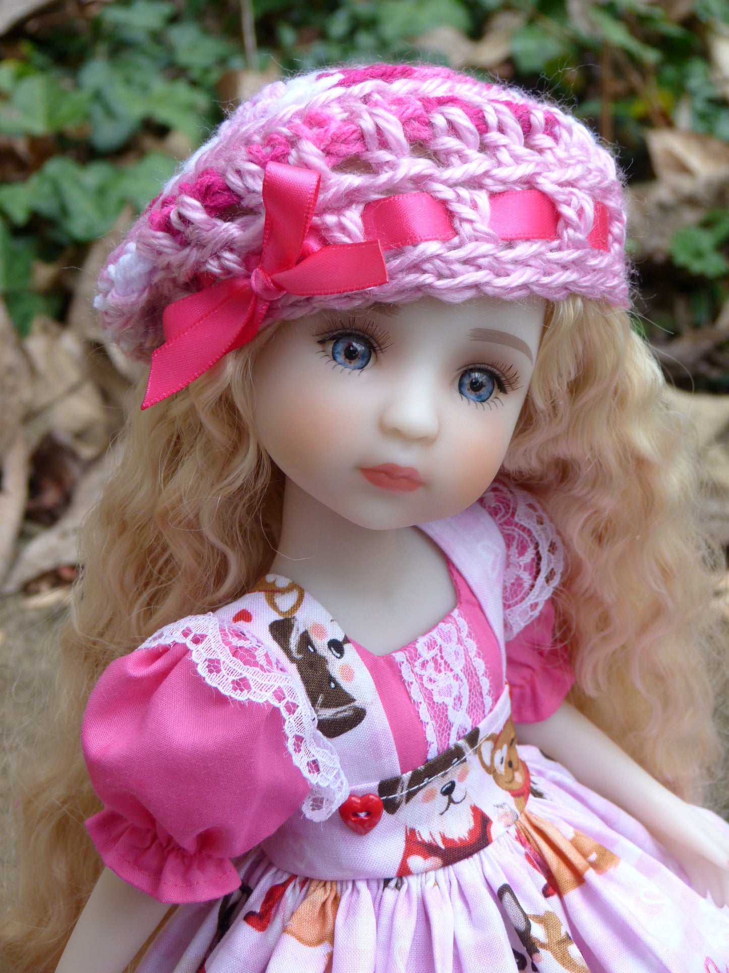 Puppy Love Valentine Outfit Handmade to fit 14.5 Inch Ruby Red Fashion Doll