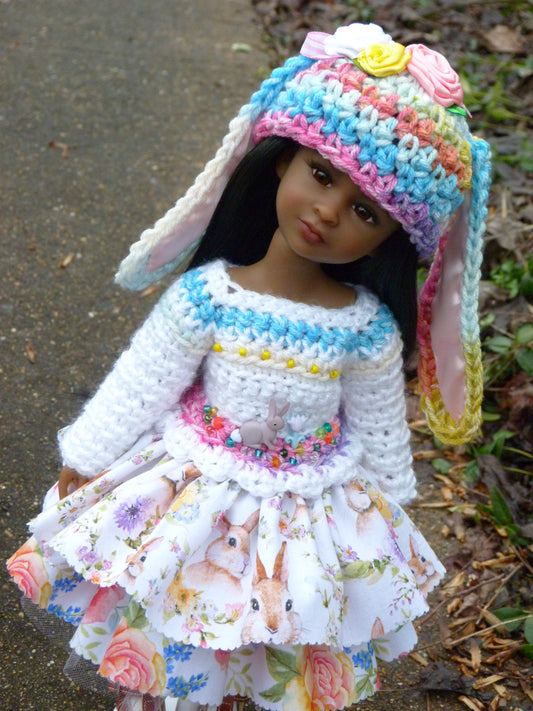 Spring Bunny Outfit Handmade to fit 14.5 Inch Ruby Red Fashion Doll