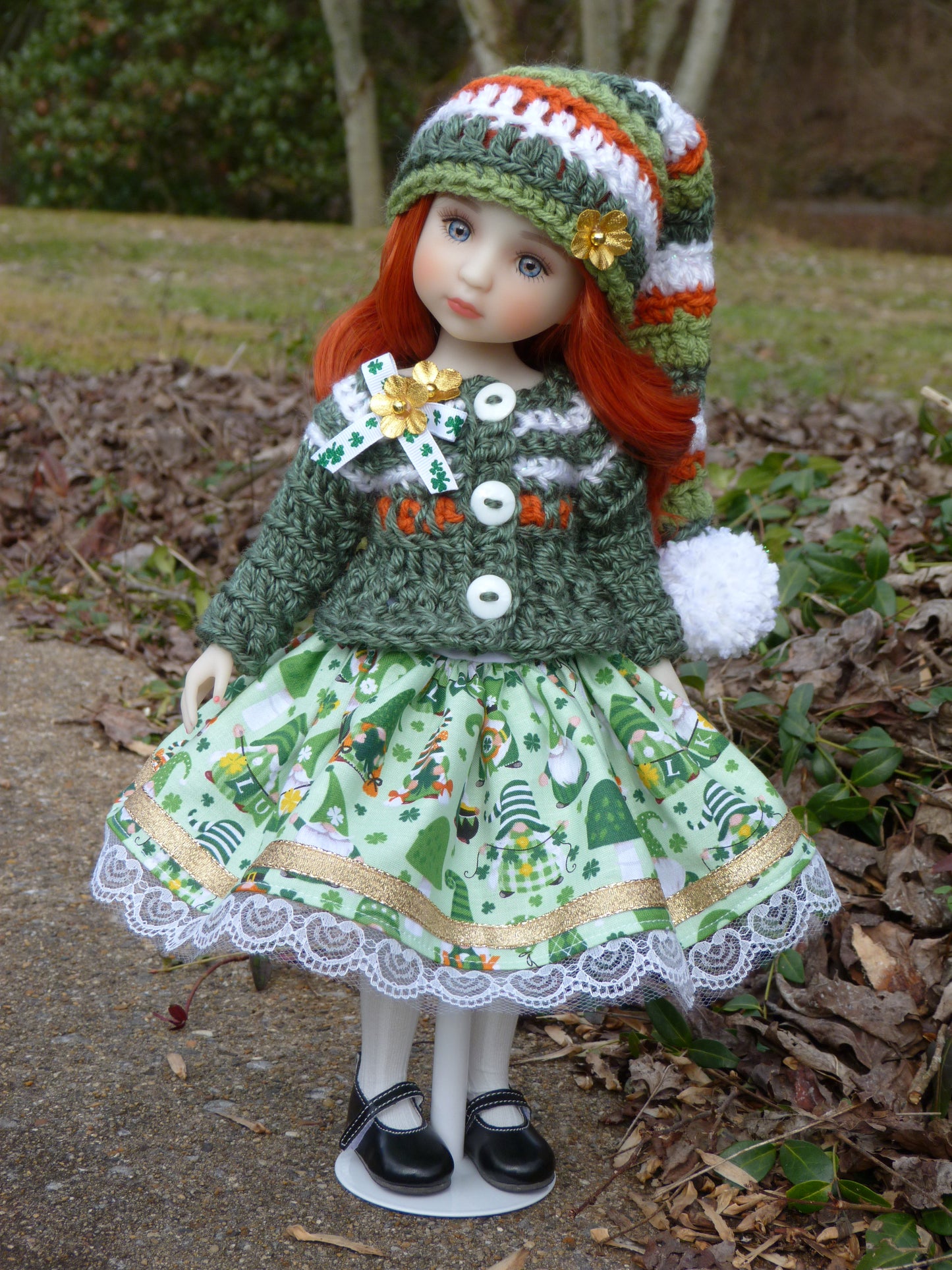 St. Patrick's Day Outfit Handmade to fit 14.5 Inch Ruby Red Fashion Doll