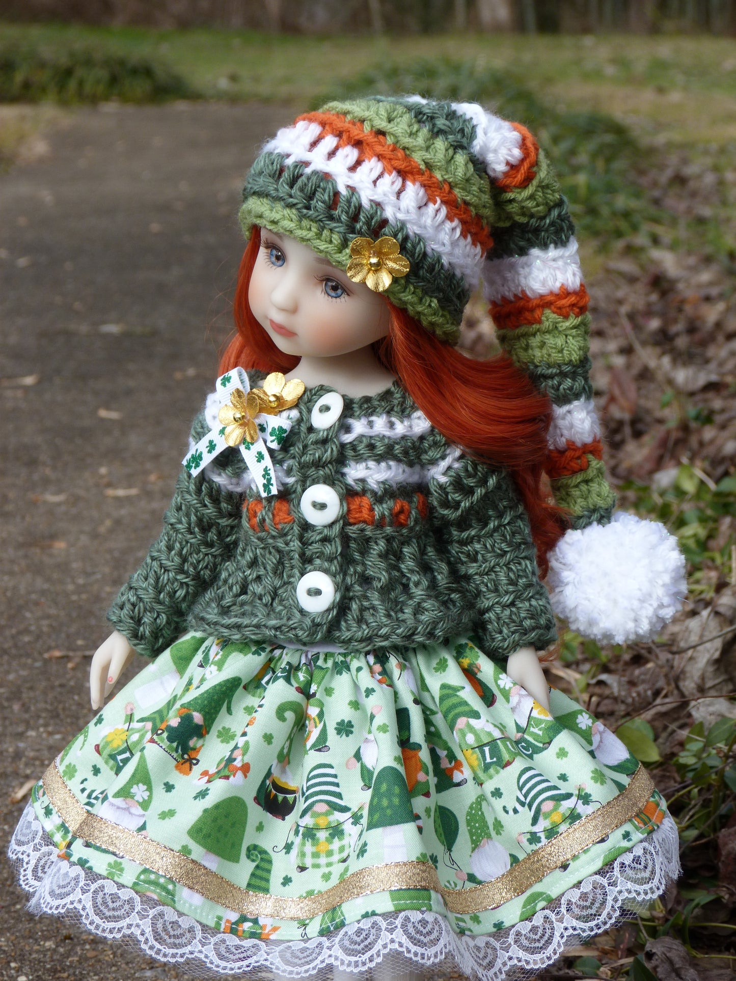 St. Patrick's Day Outfit Handmade to fit 14.5 Inch Ruby Red Fashion Doll