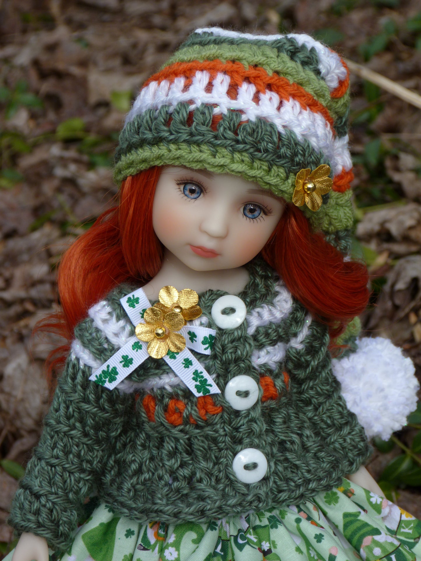 St. Patrick's Day Outfit Handmade to fit 14.5 Inch Ruby Red Fashion Doll