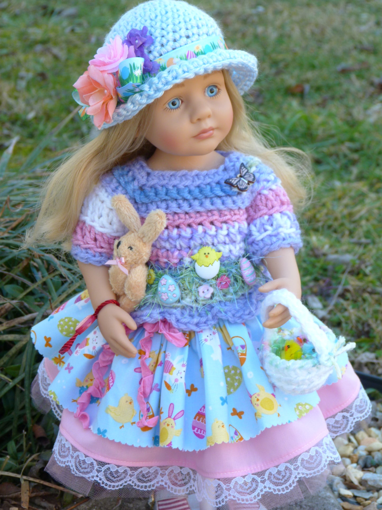 Spring Chick Easter Outfit Handmade to fit 15 Inch Gotz Little Kidz Doll