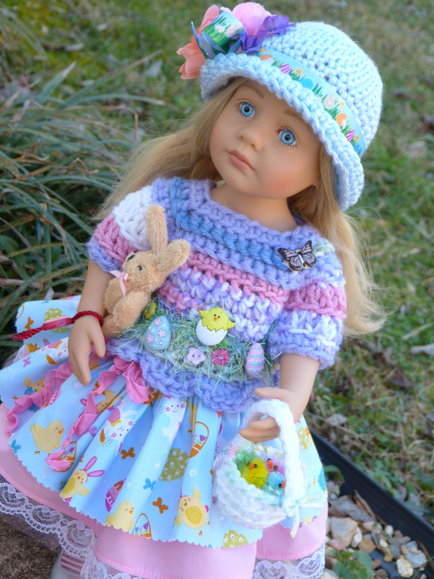 Spring Chick Easter Outfit Handmade to fit 15 Inch Gotz Little Kidz Doll