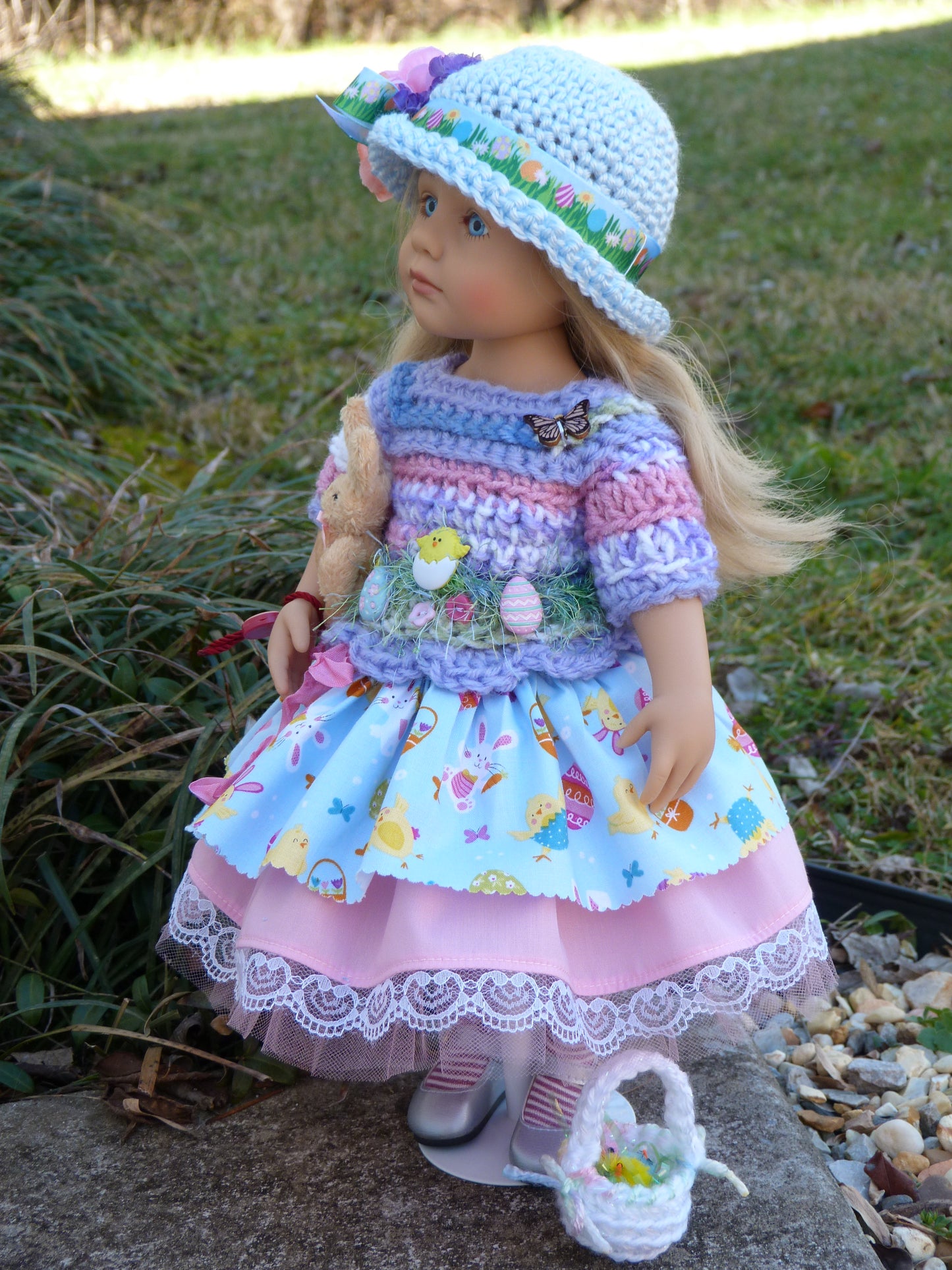 Spring Chick Easter Outfit Handmade to fit 15 Inch Gotz Little Kidz Doll