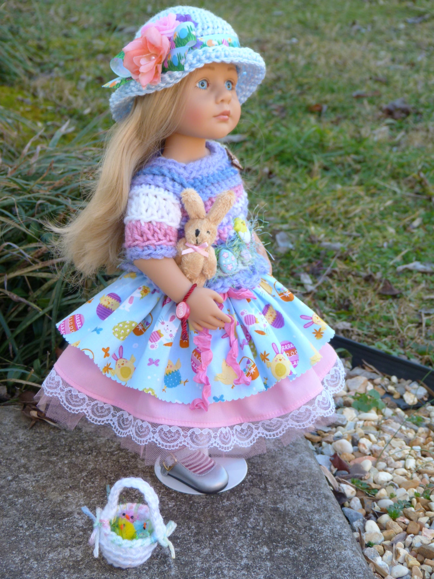 Spring Chick Easter Outfit Handmade to fit 15 Inch Gotz Little Kidz Doll