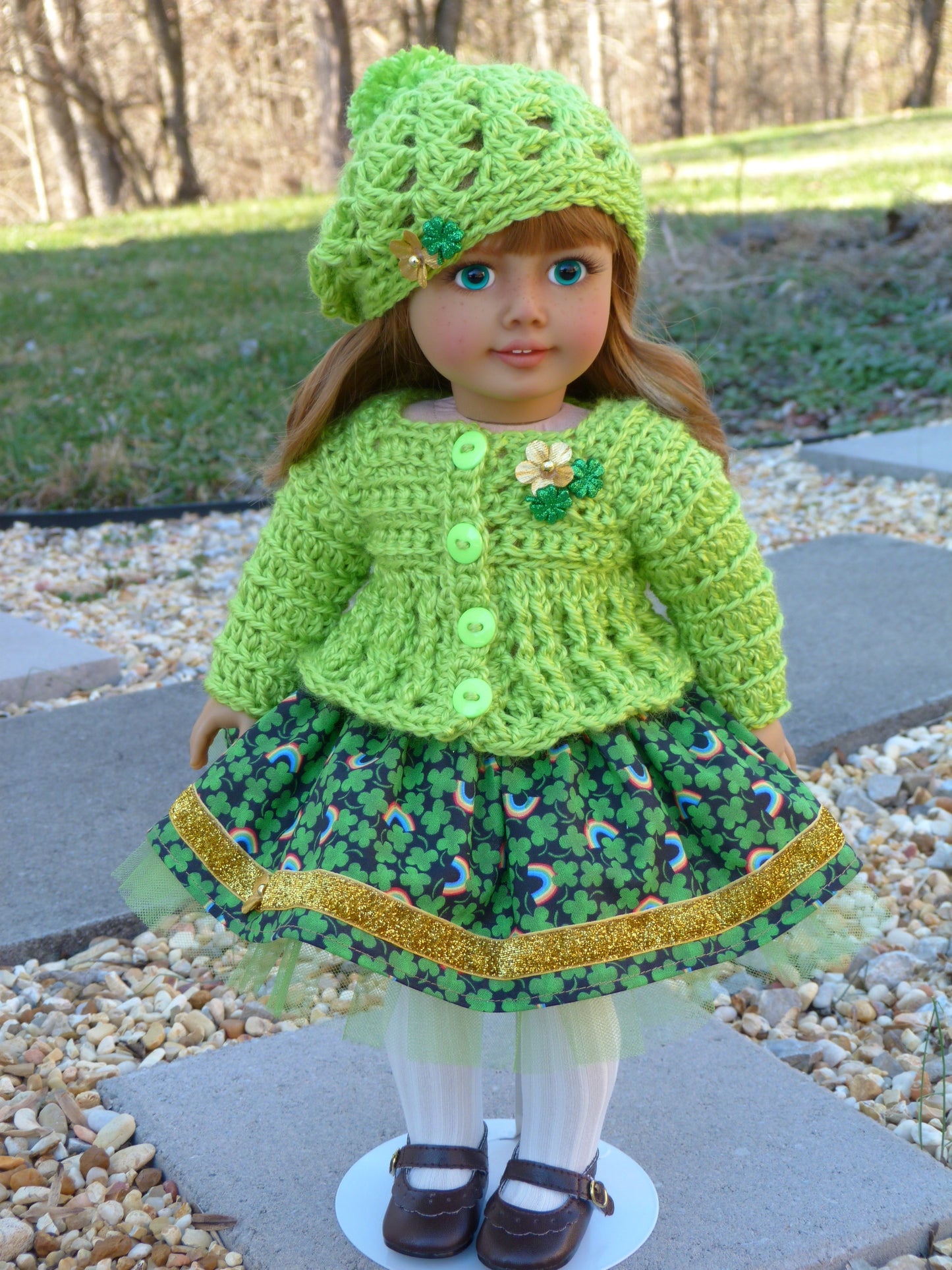 Emerald Isle Outfit for 18 Inch Doll Irish Clothing American Handmade 18"