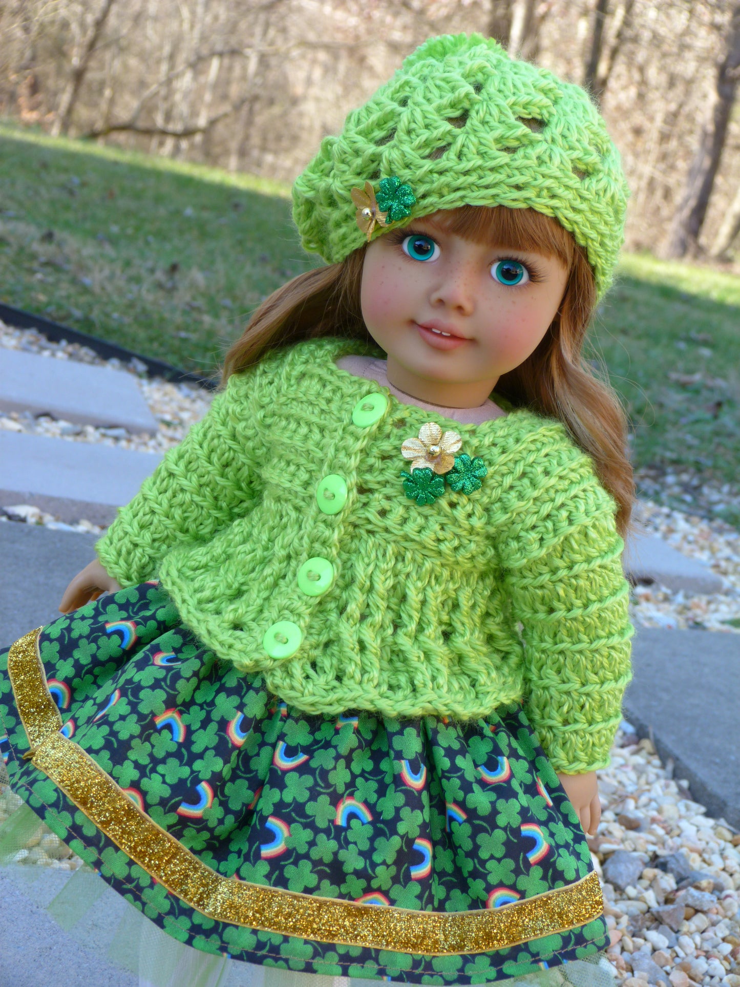 Emerald Isle Outfit for 18 Inch Doll Irish Clothing American Handmade 18"