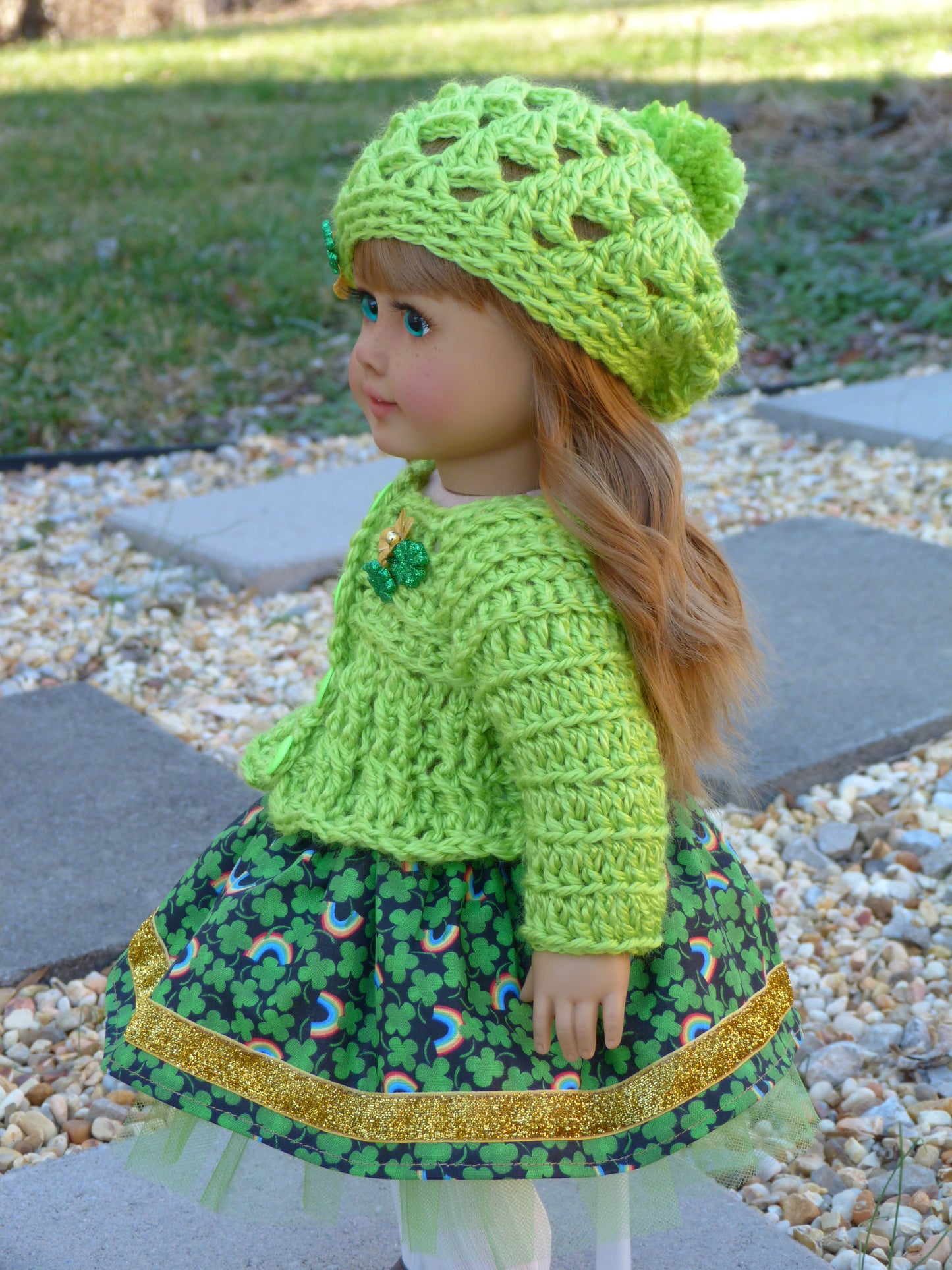 Emerald Isle Outfit for 18 Inch Doll Irish Clothing American Handmade 18"