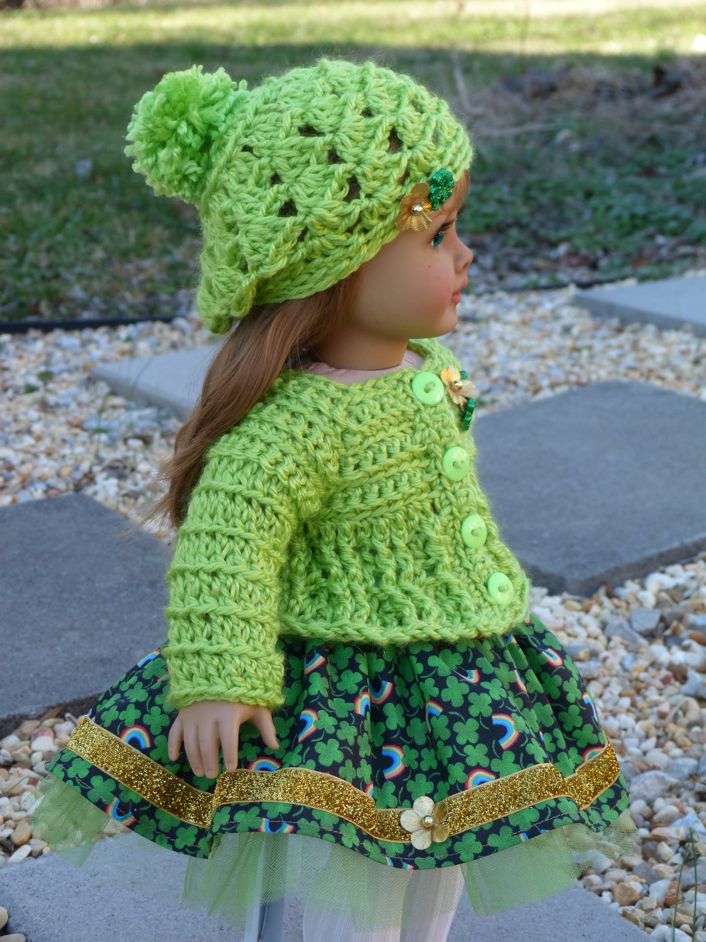 Emerald Isle Outfit for 18 Inch Doll Irish Clothing American Handmade 18"