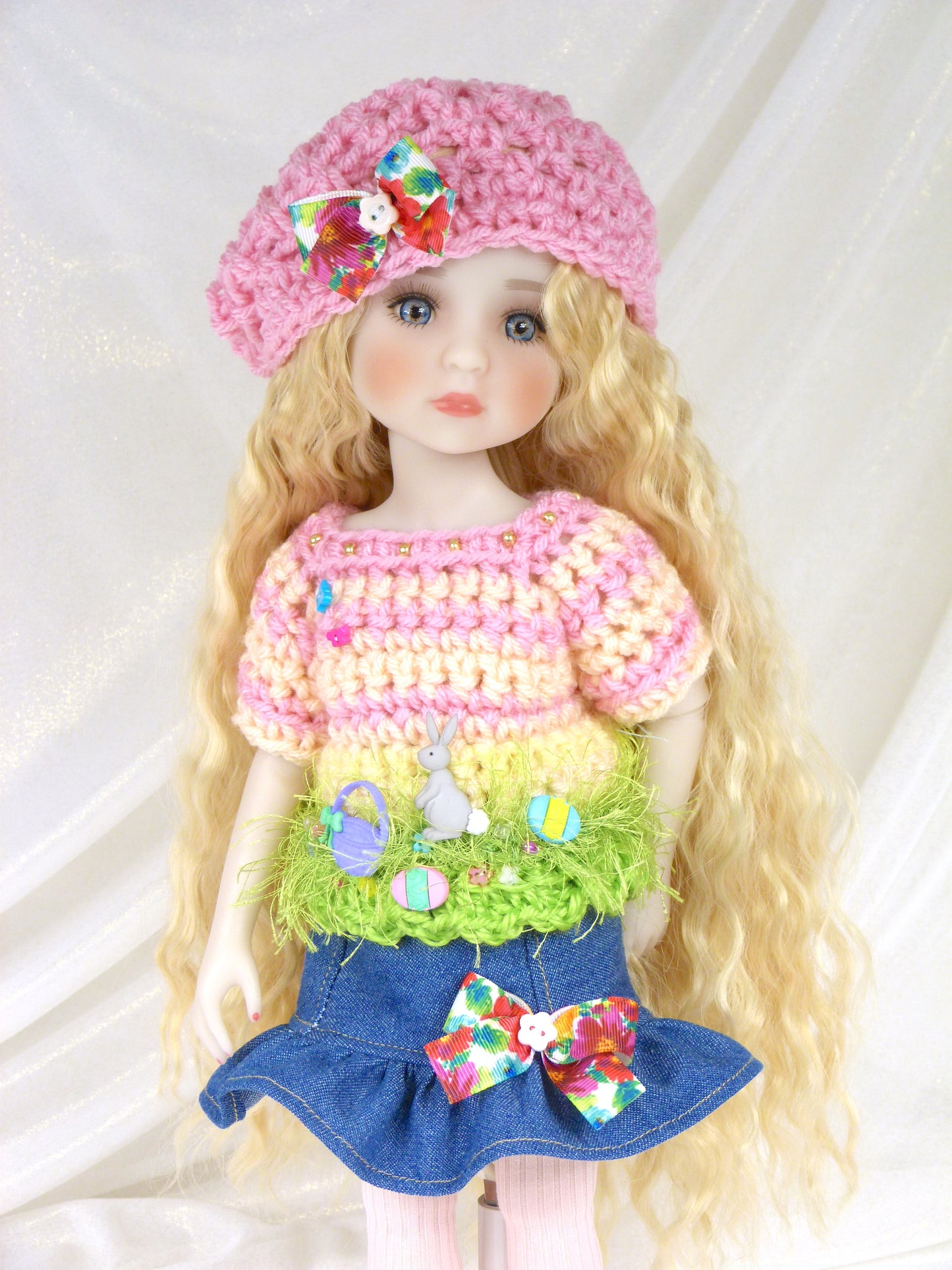 Easter Egg Hunt Outfit Handmade to fit 14.5 Inch Ruby Red Fashion Doll