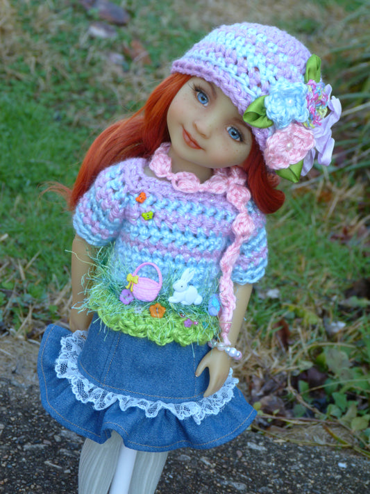 Easter Egg Hunt Outfit Handmade to fit 14.5 Inch Ruby Red Fashion Doll