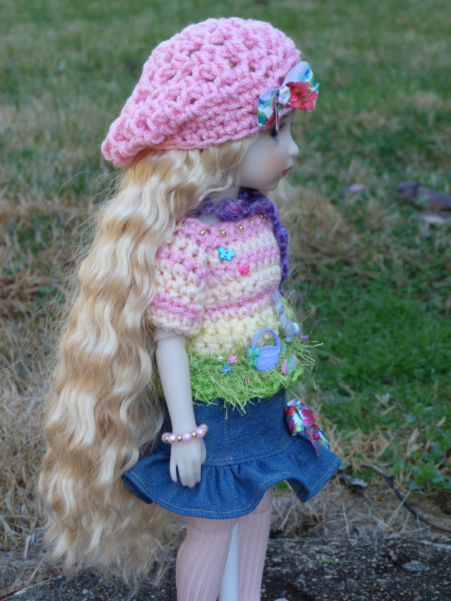 Easter Egg Hunt Outfit Handmade to fit 14.5 Inch Ruby Red Fashion Doll