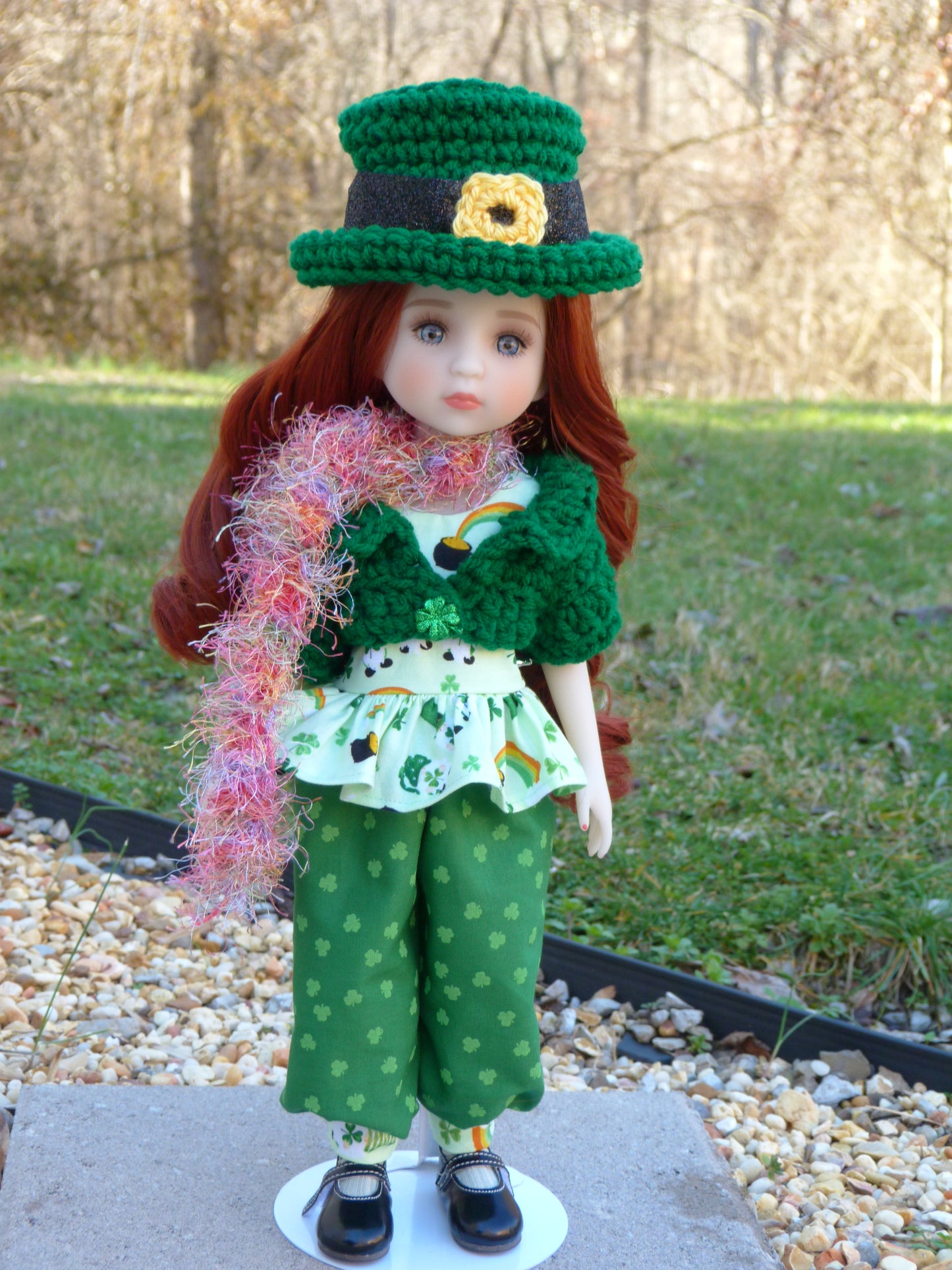 St. Patrick's Day Outfit Handmade to fit 14.5 Inch Ruby Red Fashion Doll