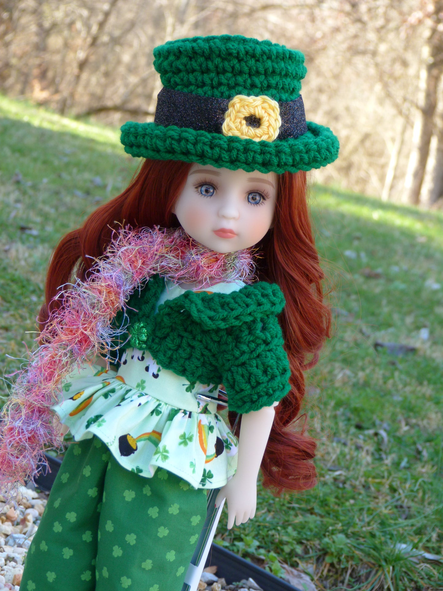 St. Patrick's Day Outfit Handmade to fit 14.5 Inch Ruby Red Fashion Doll