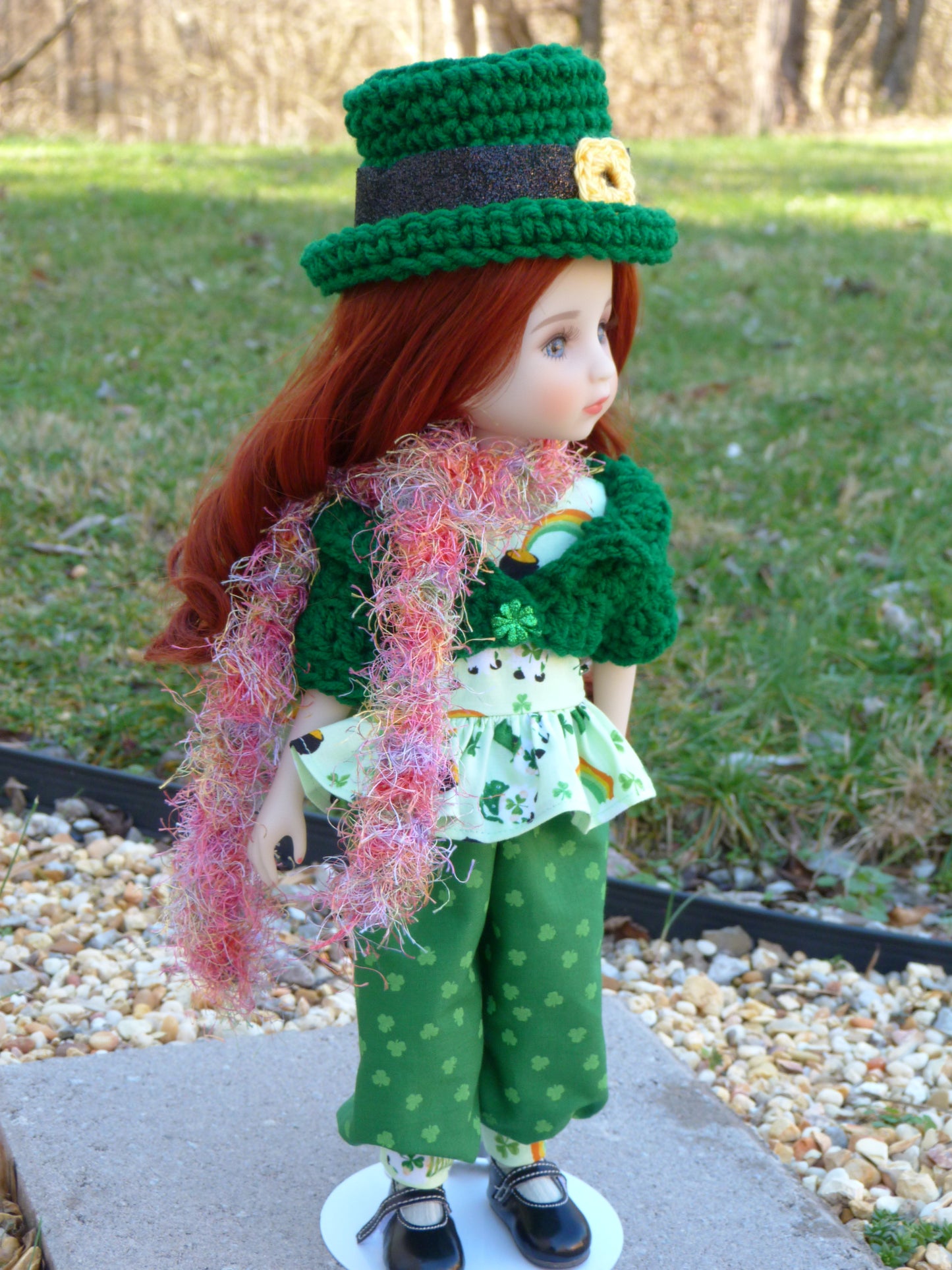 St. Patrick's Day Outfit Handmade to fit 14.5 Inch Ruby Red Fashion Doll