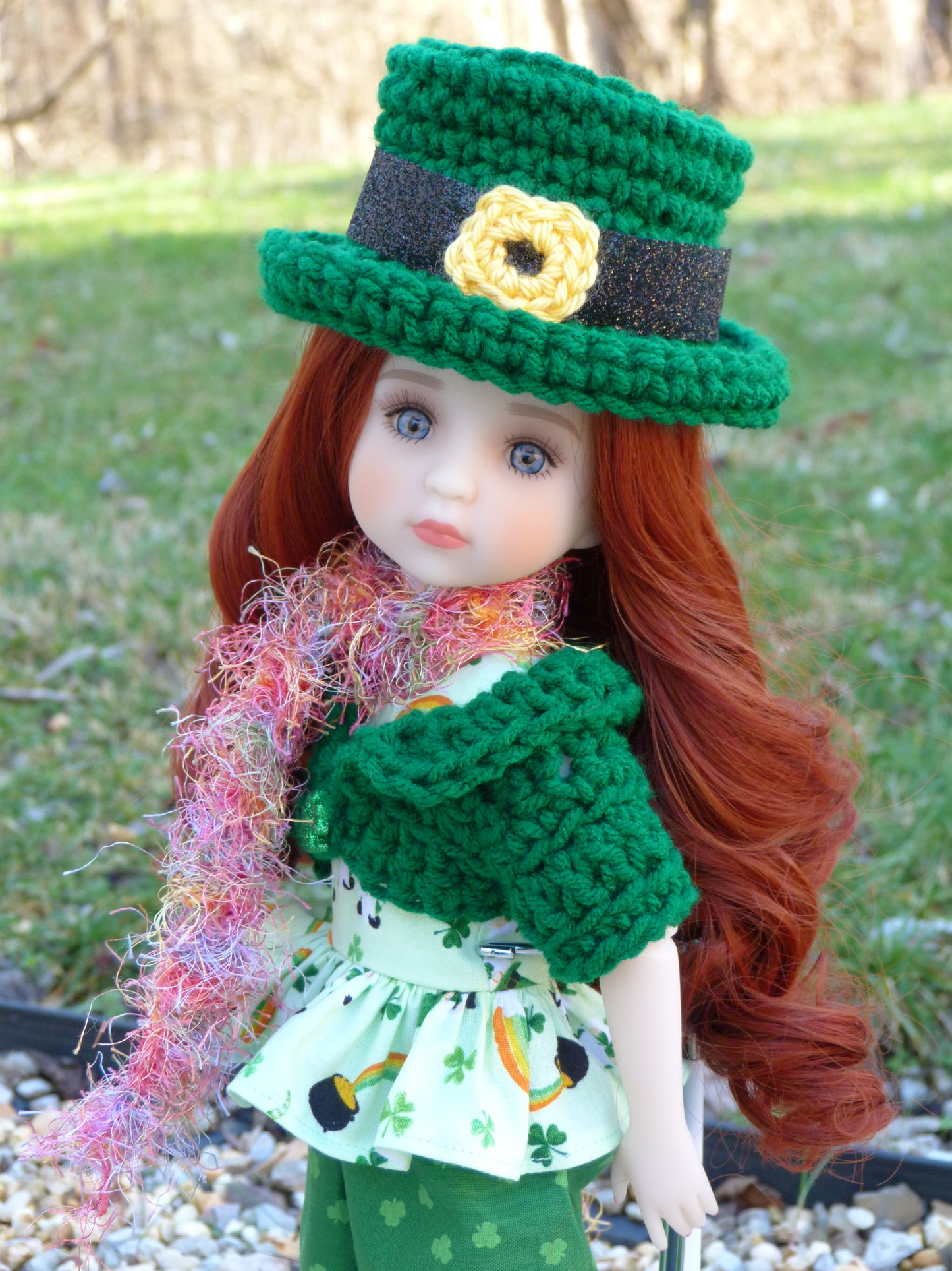 St. Patrick's Day Outfit Handmade to fit 14.5 Inch Ruby Red Fashion Doll