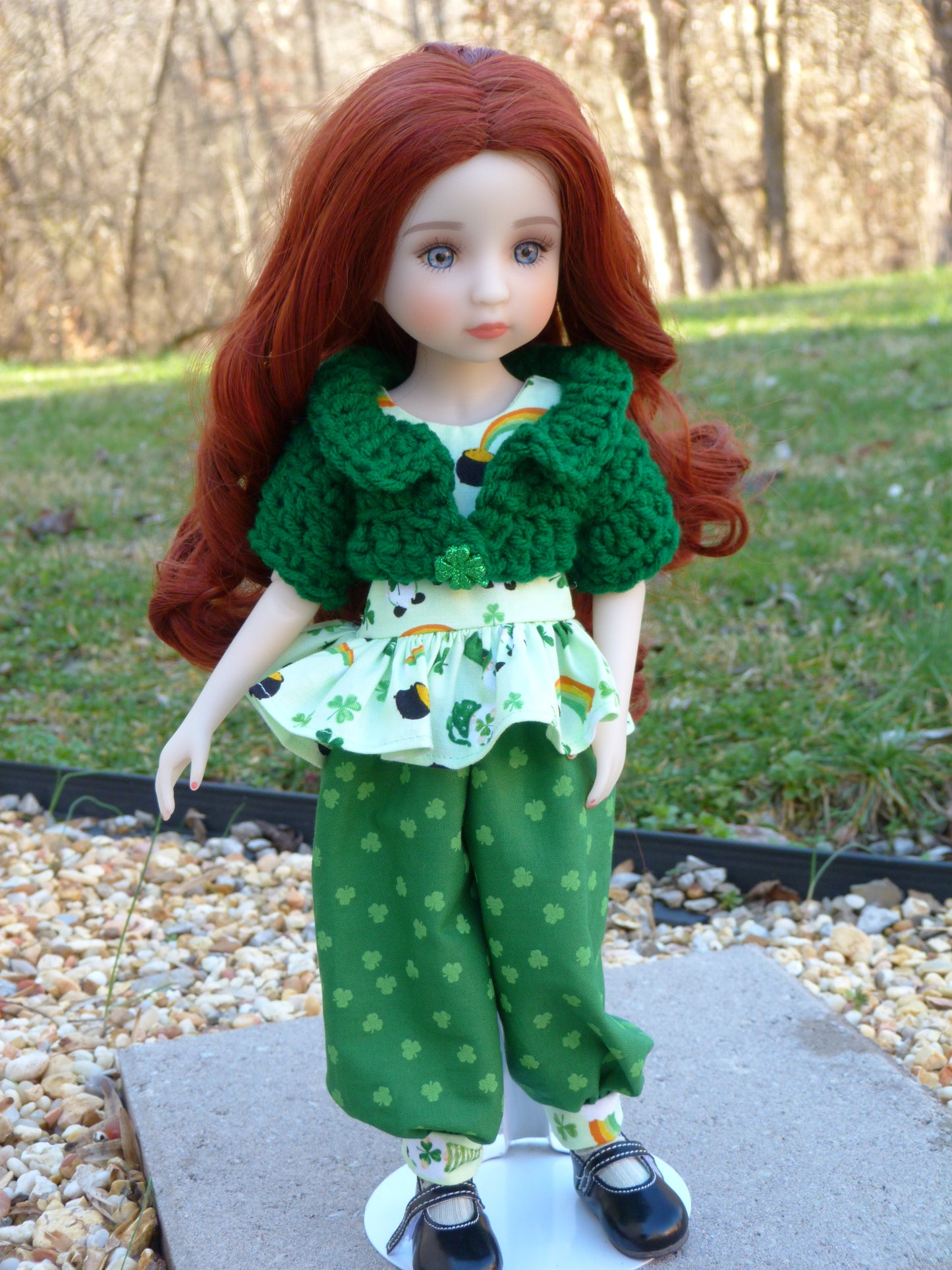 St. Patrick's Day Outfit Handmade to fit 14.5 Inch Ruby Red Fashion Doll