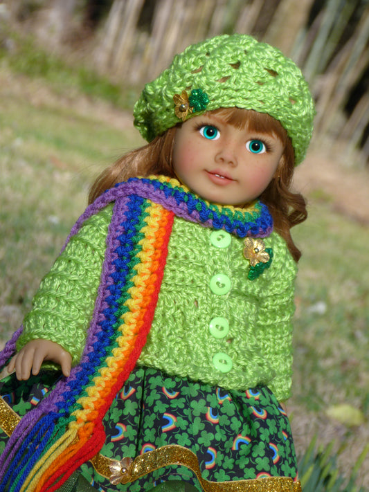 Emerald Isle Outfit for 18 Inch Doll Irish Clothing American Handmade 18"