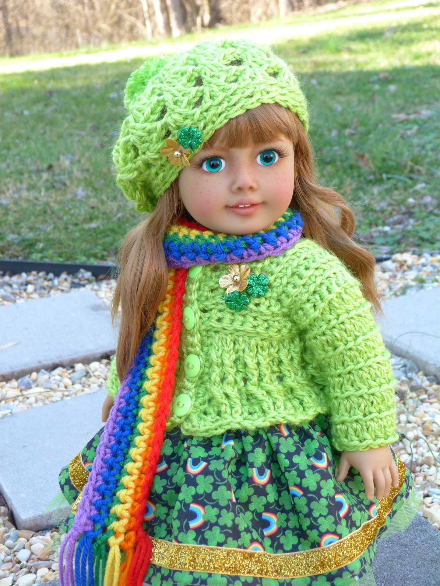 Emerald Isle Outfit for 18 Inch Doll Irish Clothing American Handmade 18"