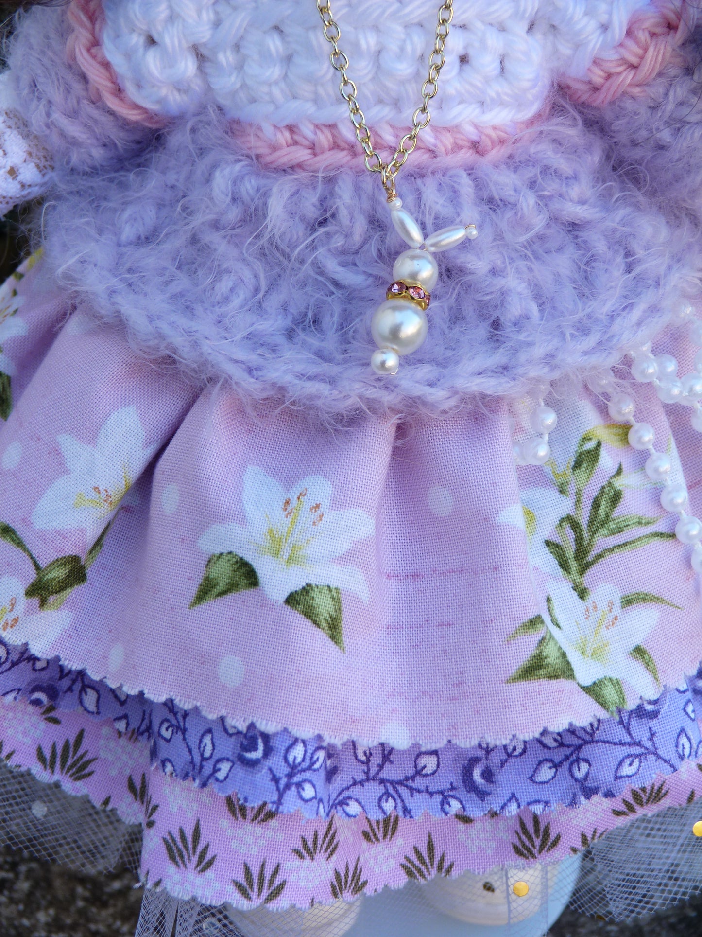 Lilies and Lavender Outfit Handmade to fit 11 Inch Dumpling Meadowdoll Clothes