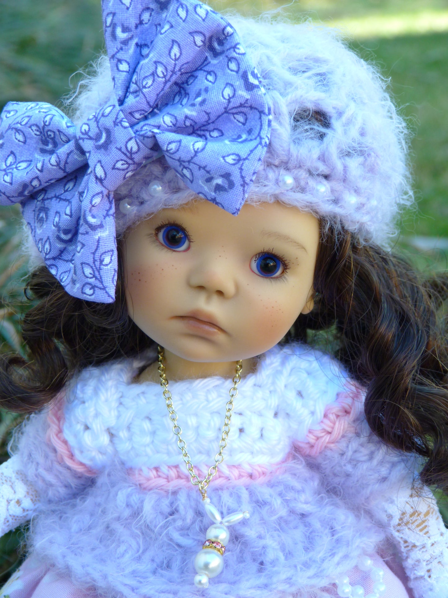 Lilies and Lavender Outfit Handmade to fit 11 Inch Dumpling Meadowdoll Clothes