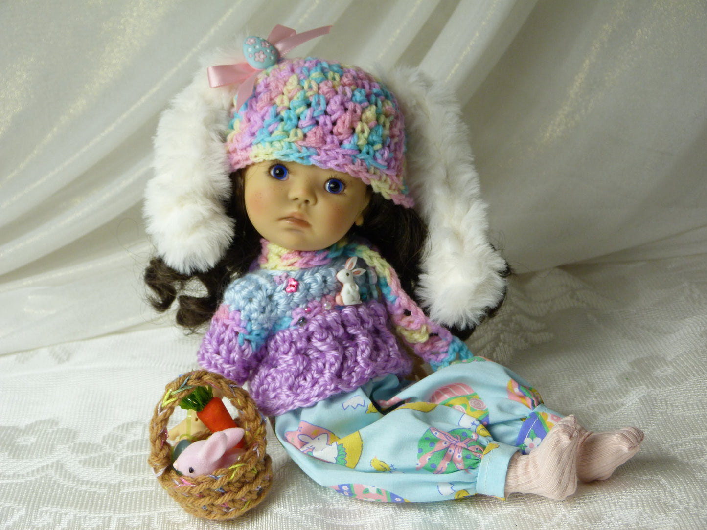 Easter Bunny Outfit Handmade to fit 11 Inch Dumpling Meadowdoll Spring Clothes