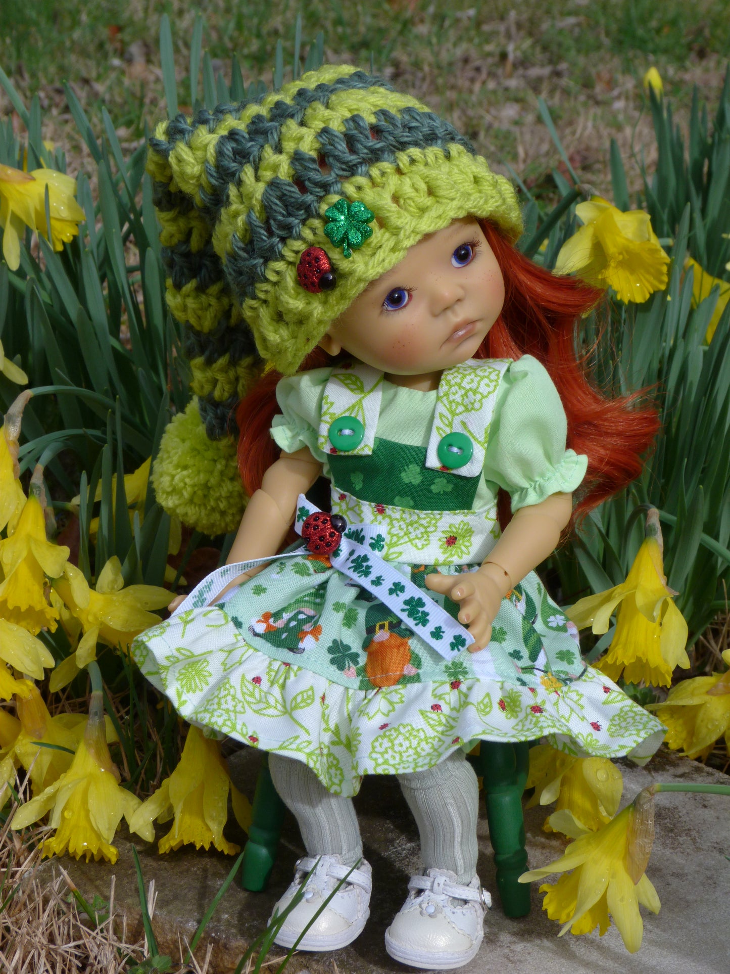 St. Patrick's Day Outfit Handmade to fit 11 Inch Dumpling Meadowdoll