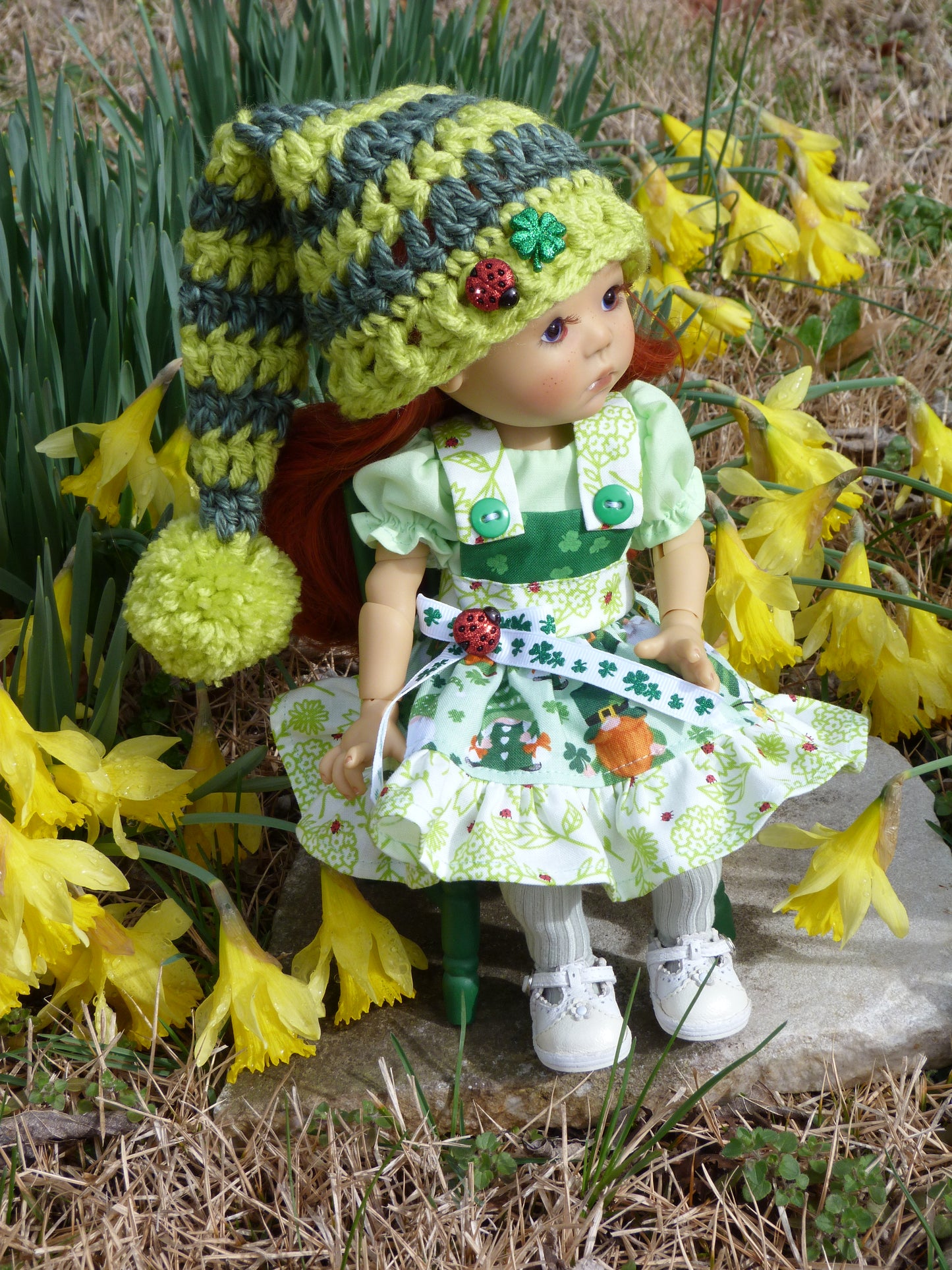 St. Patrick's Day Outfit Handmade to fit 11 Inch Dumpling Meadowdoll