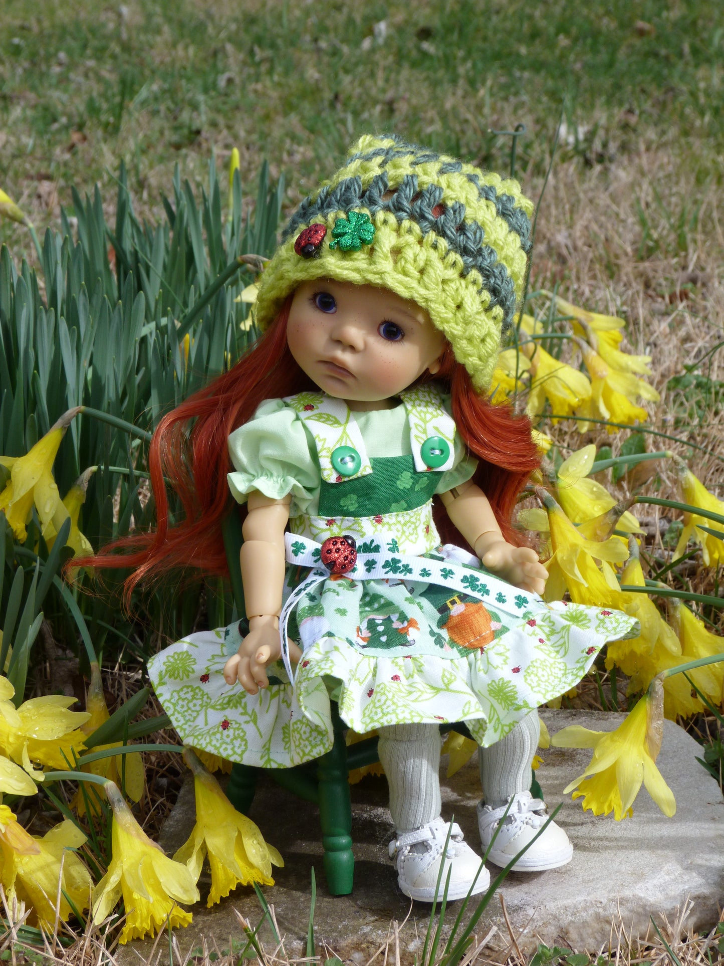 St. Patrick's Day Outfit Handmade to fit 11 Inch Dumpling Meadowdoll