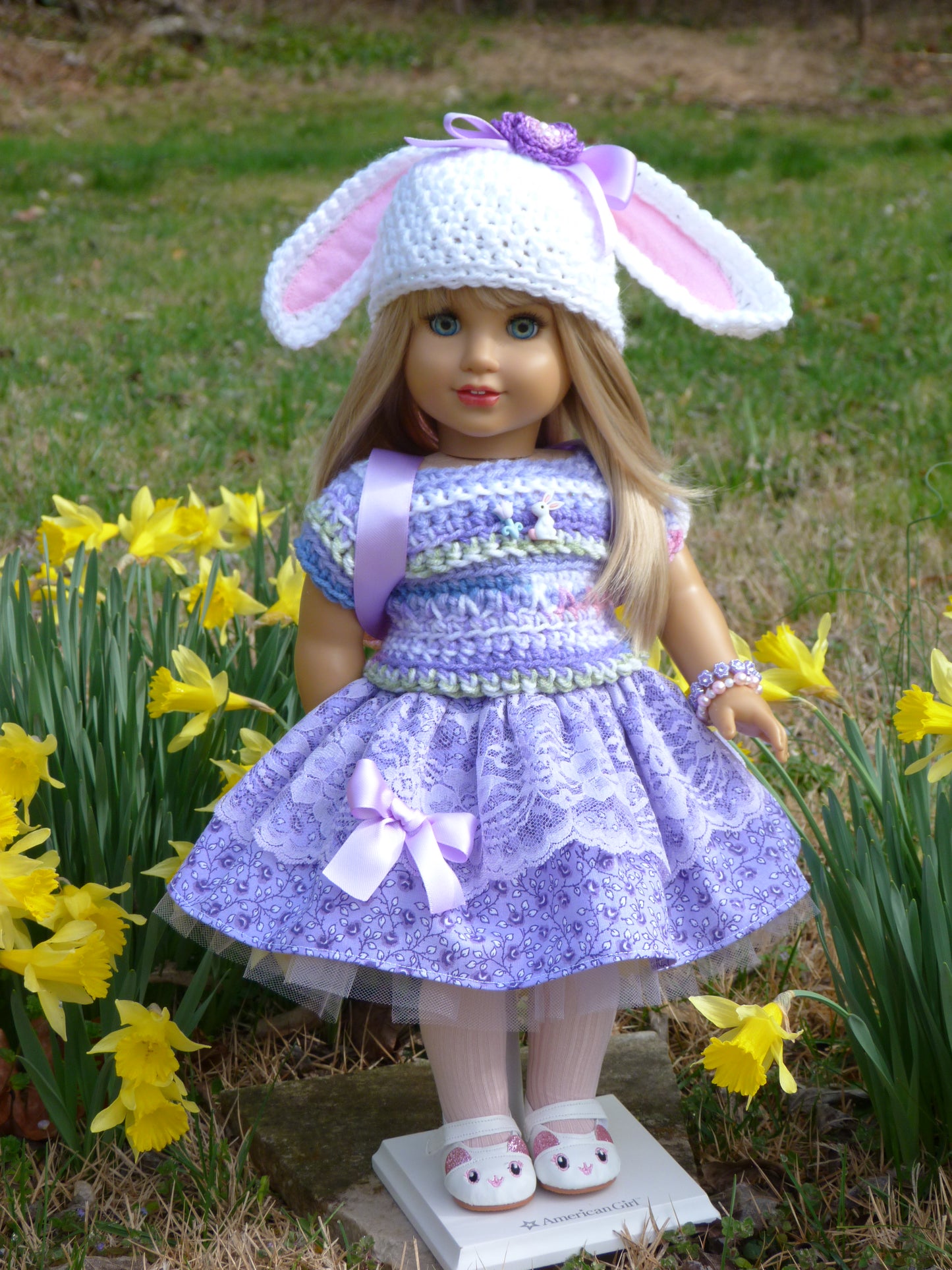 Spring Bunny Outfit for 18 Inch Doll Easter Clothes Handmade to fit American Girl