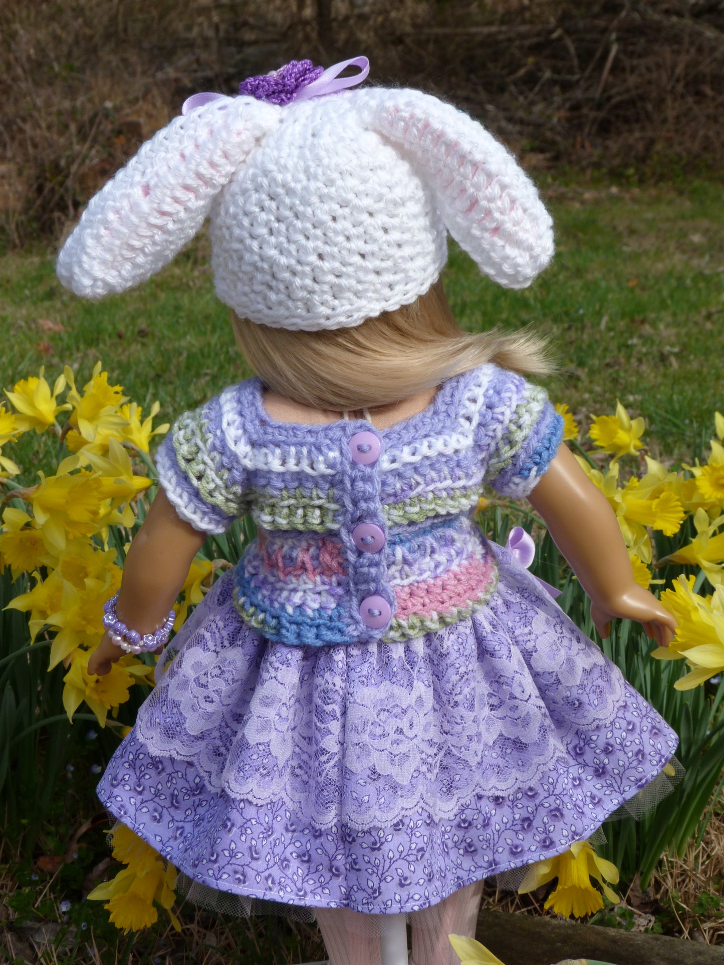 Spring Bunny Outfit for 18 Inch Doll Easter Clothes Handmade to fit American Girl