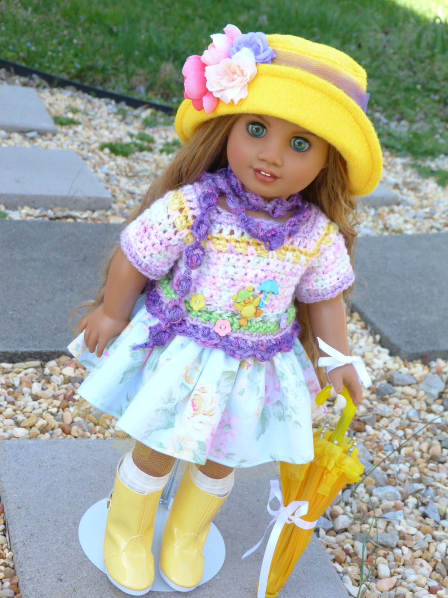 April Showers Spring Outfit for 18 Inch Doll Easter Clothes Handmade to fit American Girl