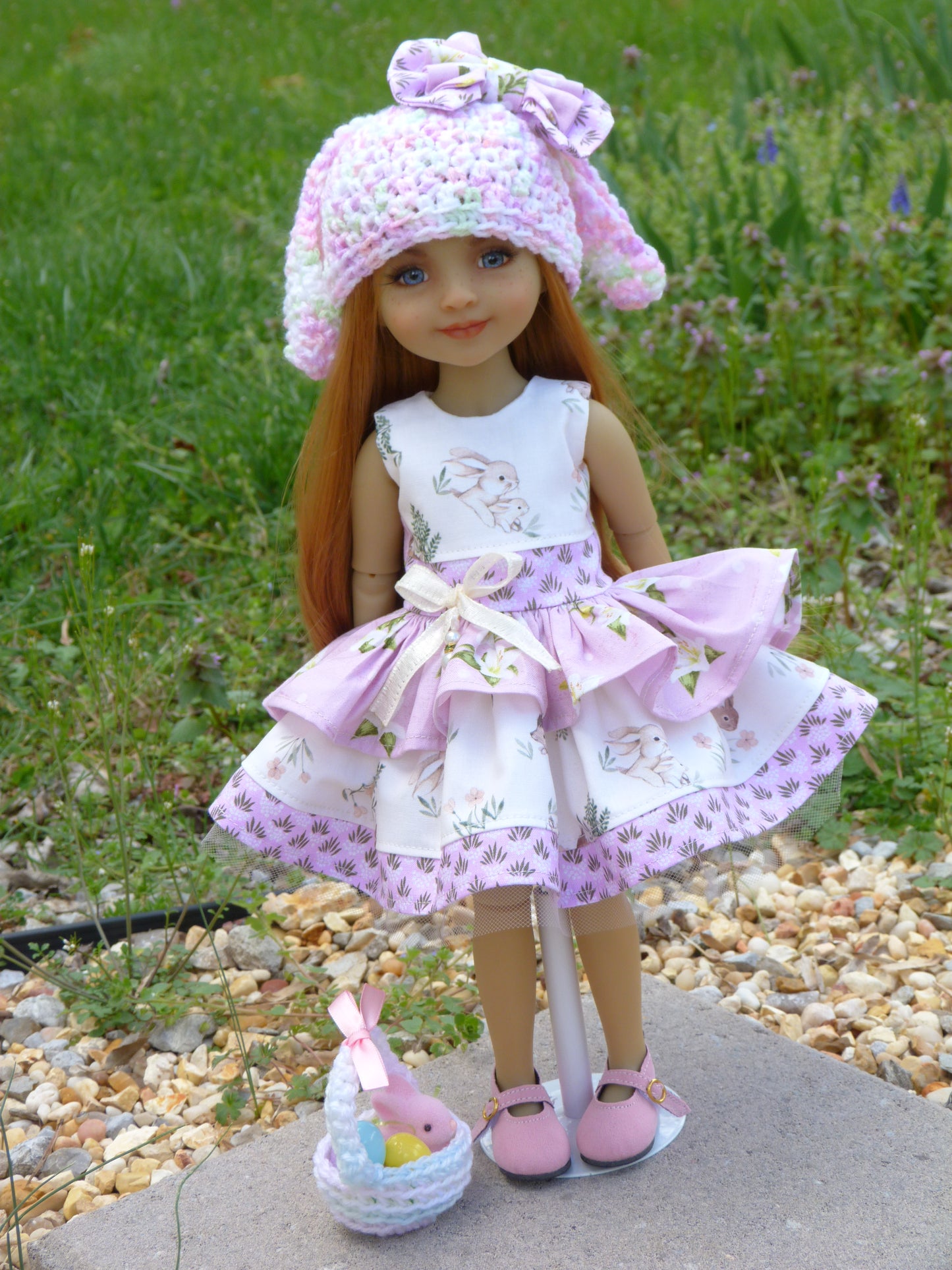 Spring Bunny Outfit Handmade to fit 14.5 Inch Ruby Red Fashion Doll