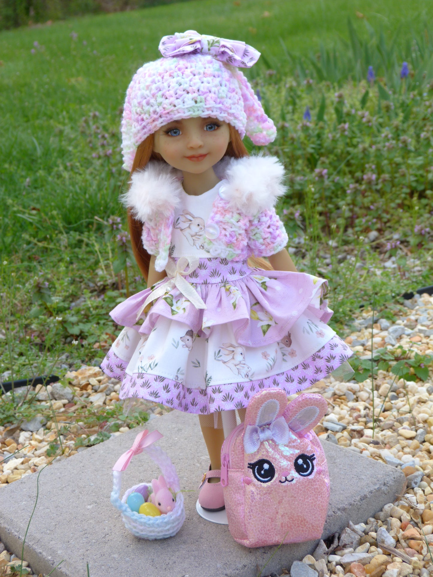 Spring Bunny Outfit Handmade to fit 14.5 Inch Ruby Red Fashion Doll