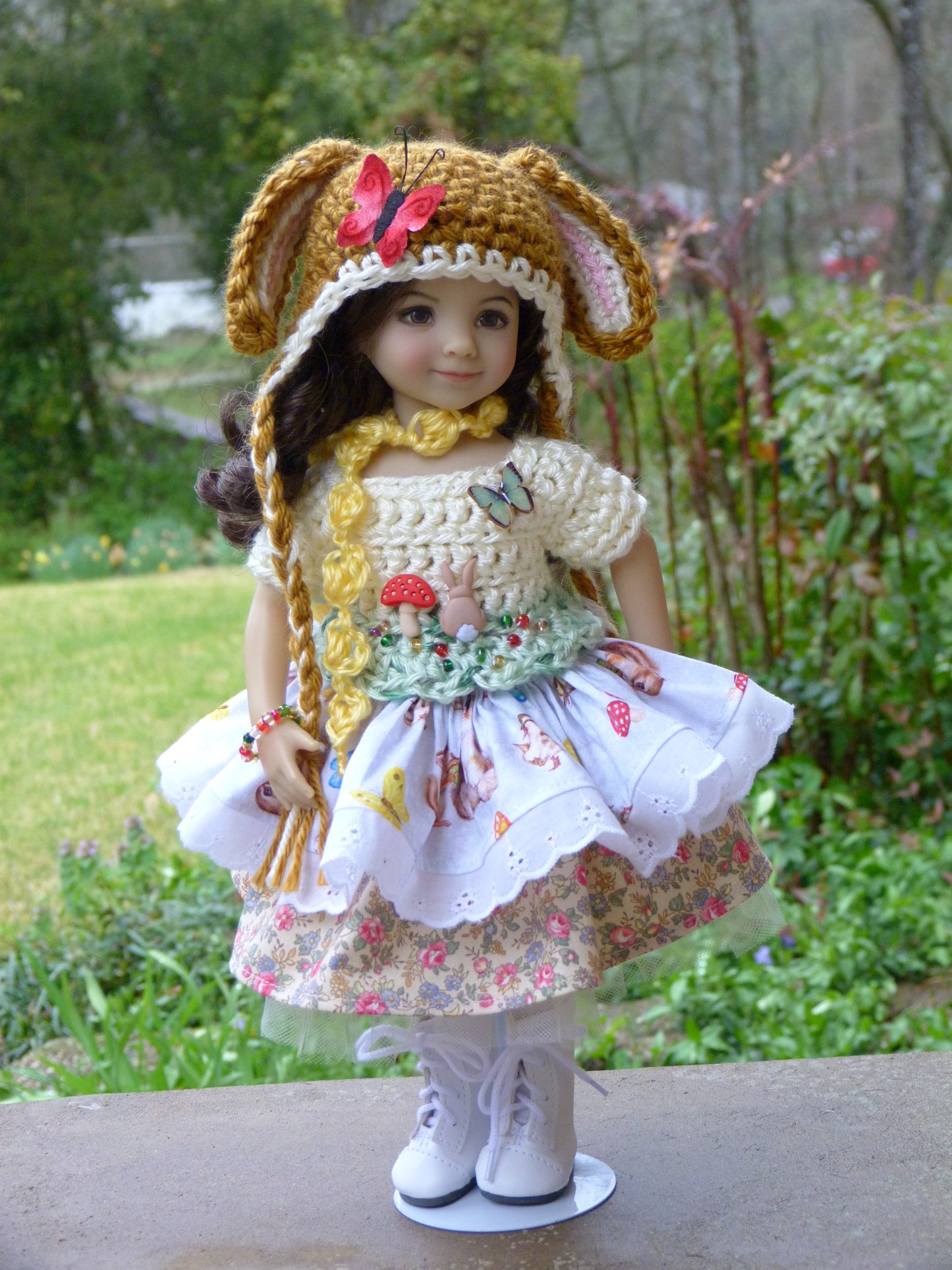 Spring Woodland Babies Outfit Handmade to fit 13 Inch Little Darling Doll