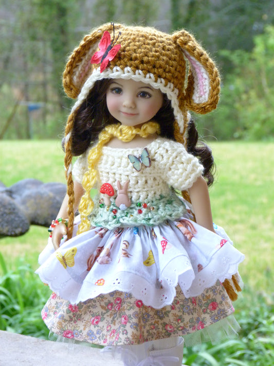 Spring Woodland Babies Outfit Handmade to fit 13 Inch Little Darling Doll