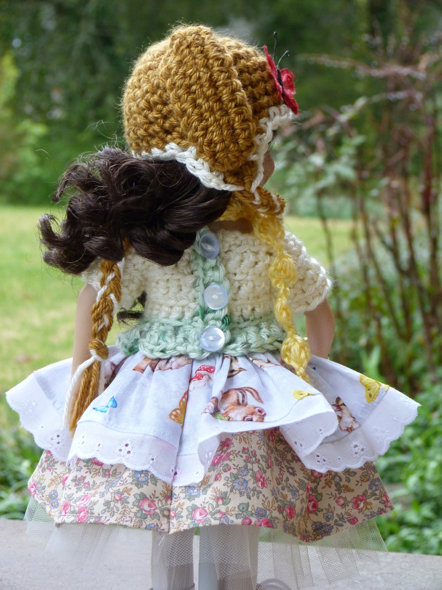 Spring Woodland Babies Outfit Handmade to fit 13 Inch Little Darling Doll