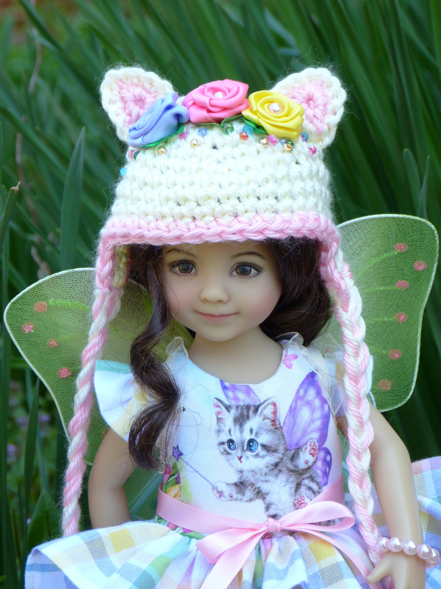 Spring Fairy Cat-mother Outfit Handmade to fit 13 Inch Little Darling Doll