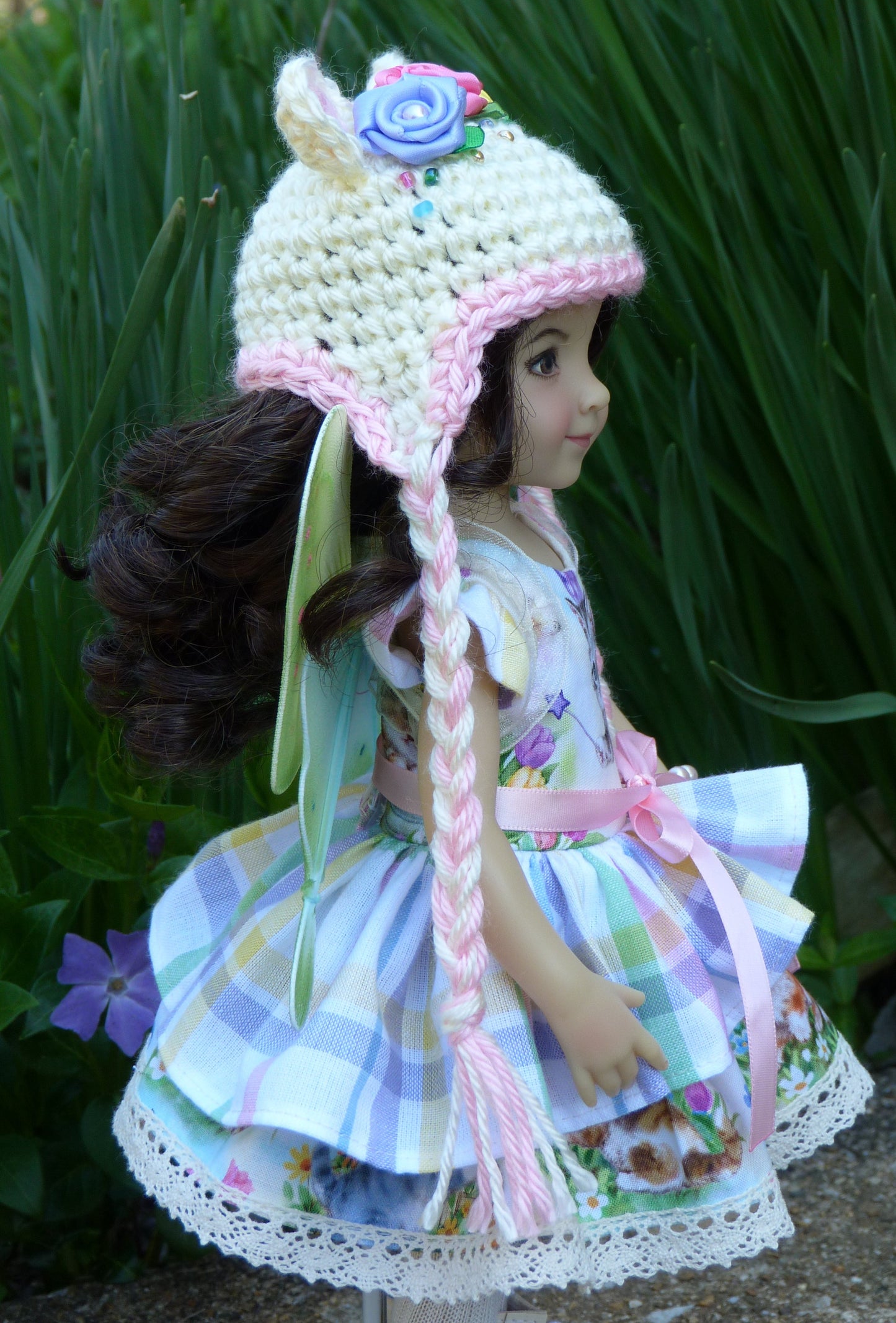 Spring Fairy Cat-mother Outfit Handmade to fit 13 Inch Little Darling Doll