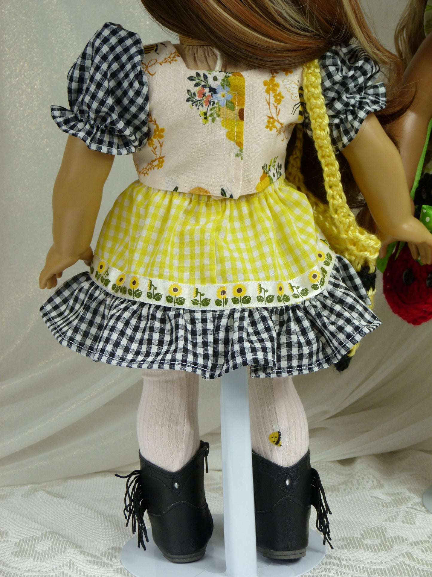 Garden Friends Spring Honey Bee Outfit for 18 Inch Doll Clothes Handmade to fit American Girl