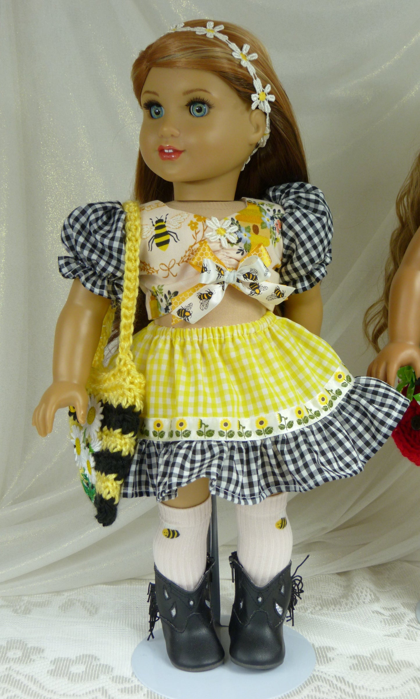 Garden Friends Spring Honey Bee Outfit for 18 Inch Doll Clothes Handmade to fit American Girl