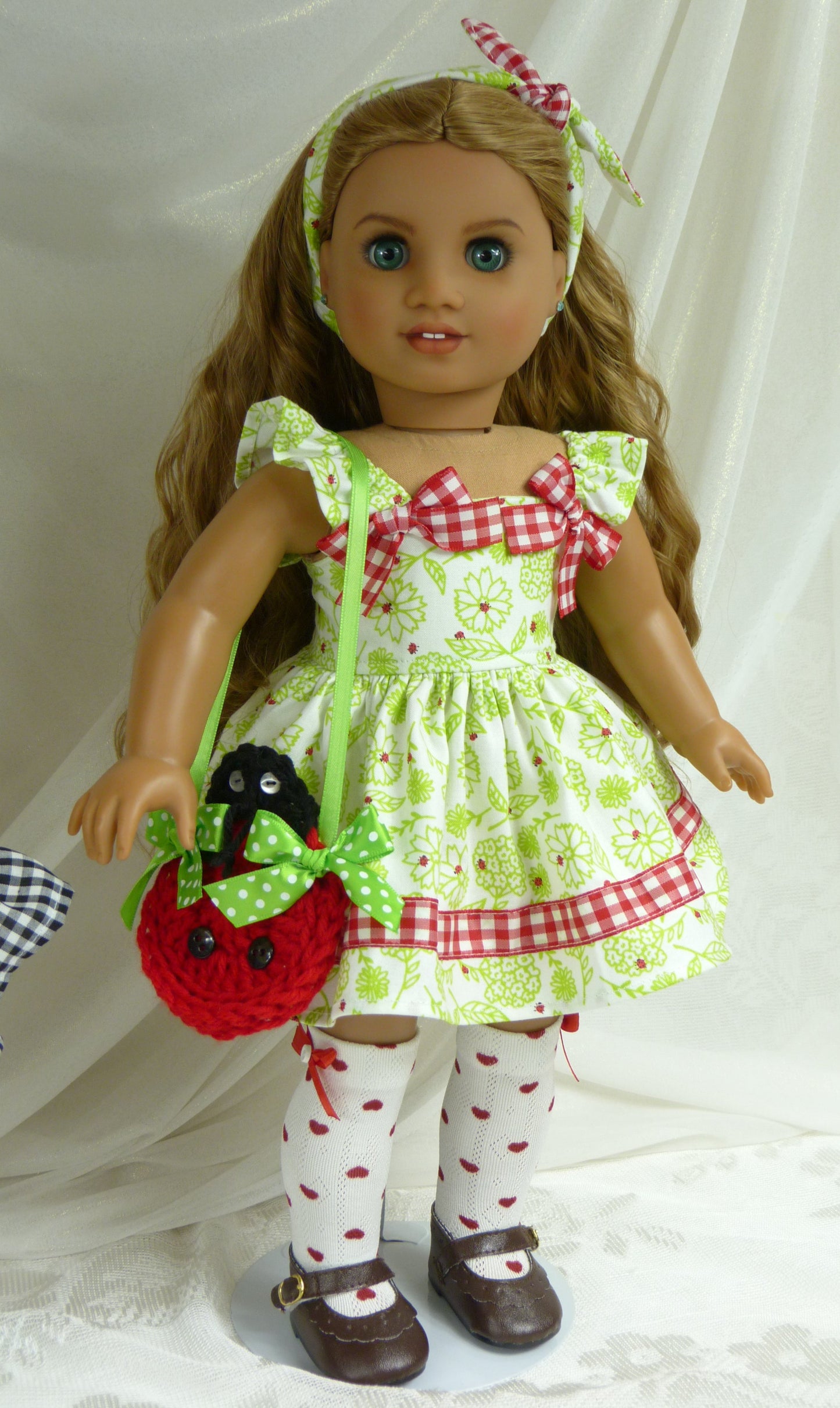 Garden Friends Spring Ladybug Outfit for 18 Inch Doll Clothes Handmade to fit American Girl