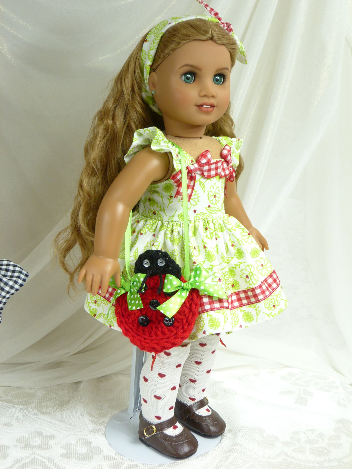 Garden Friends Spring Ladybug Outfit for 18 Inch Doll Clothes Handmade to fit American Girl