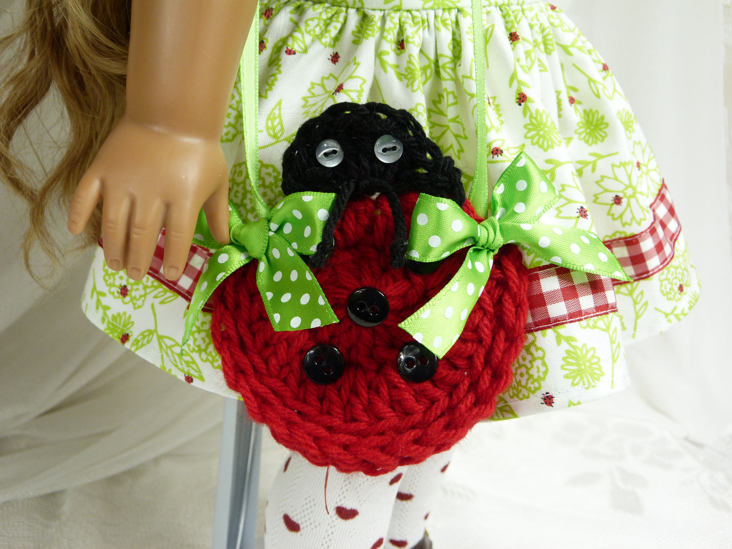 Garden Friends Spring Ladybug Outfit for 18 Inch Doll Clothes Handmade to fit American Girl